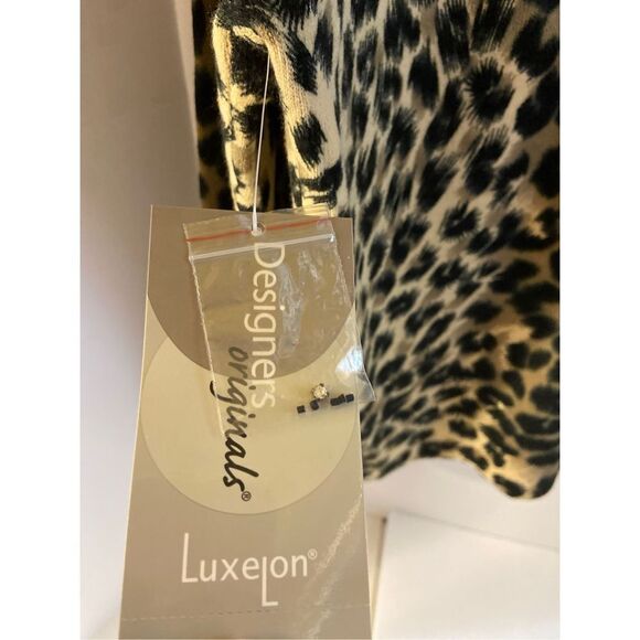 Designer originals leopard animal print sweater Xl new sequins black brown vneck - Picture 8 of 8